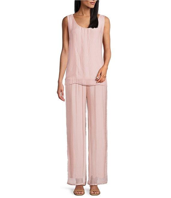 M Made in Italy Silky Wide Leg Pull-On Pants Product Image
