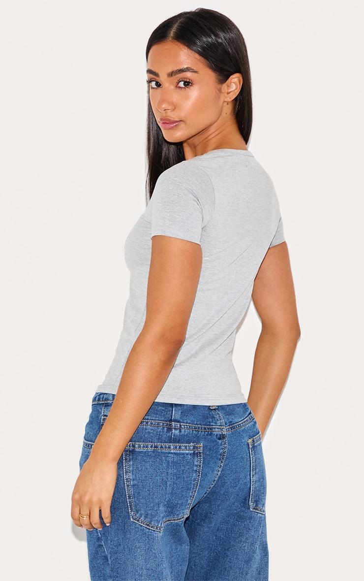 Petite Grey Marl Premium Cotton Cap Sleeve T-shirt Product Image