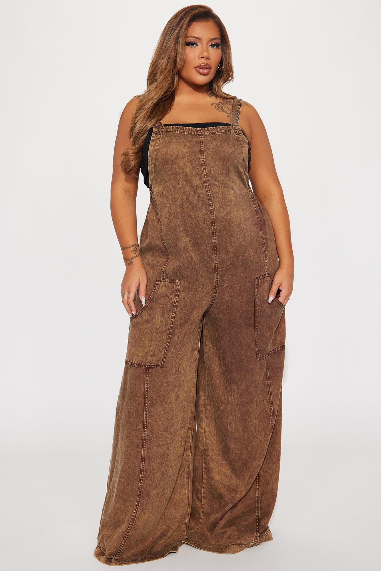 Katarina Washed Jumpsuit - Brown Product Image