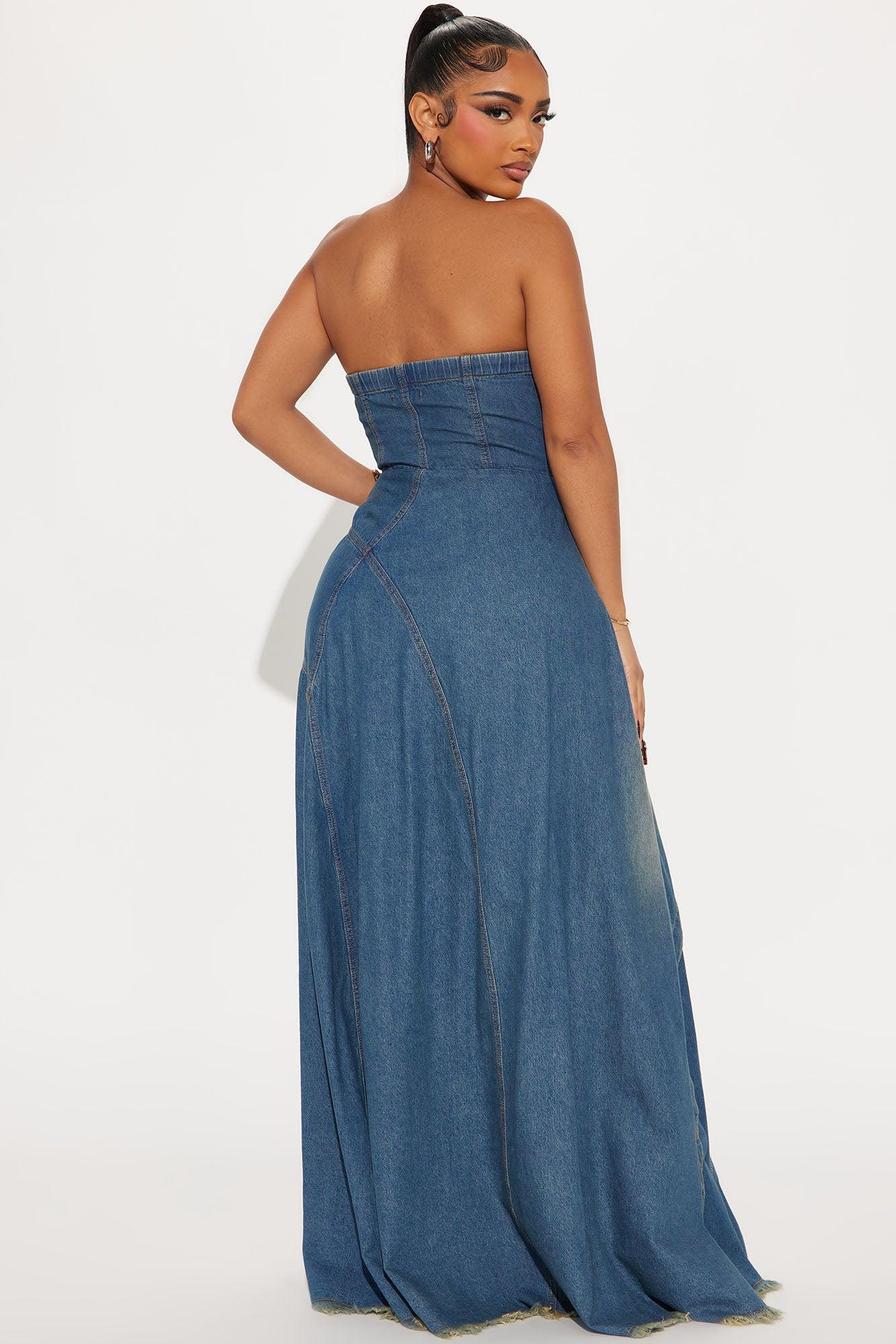 Alexandra Denim Maxi Dress - Denim Product Image