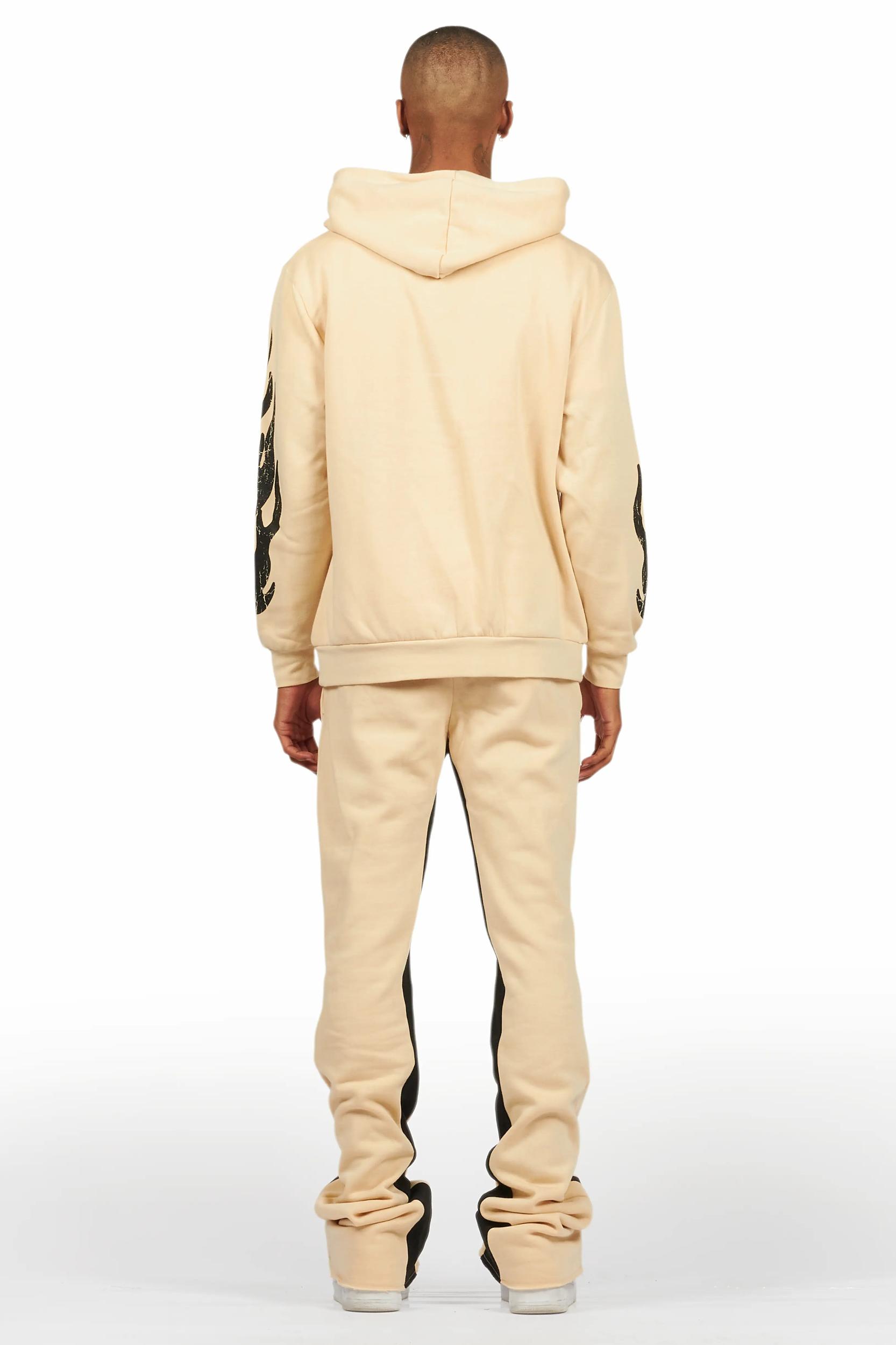 Amos Beige Hoodie/Baggy Track Pant Set Male Product Image