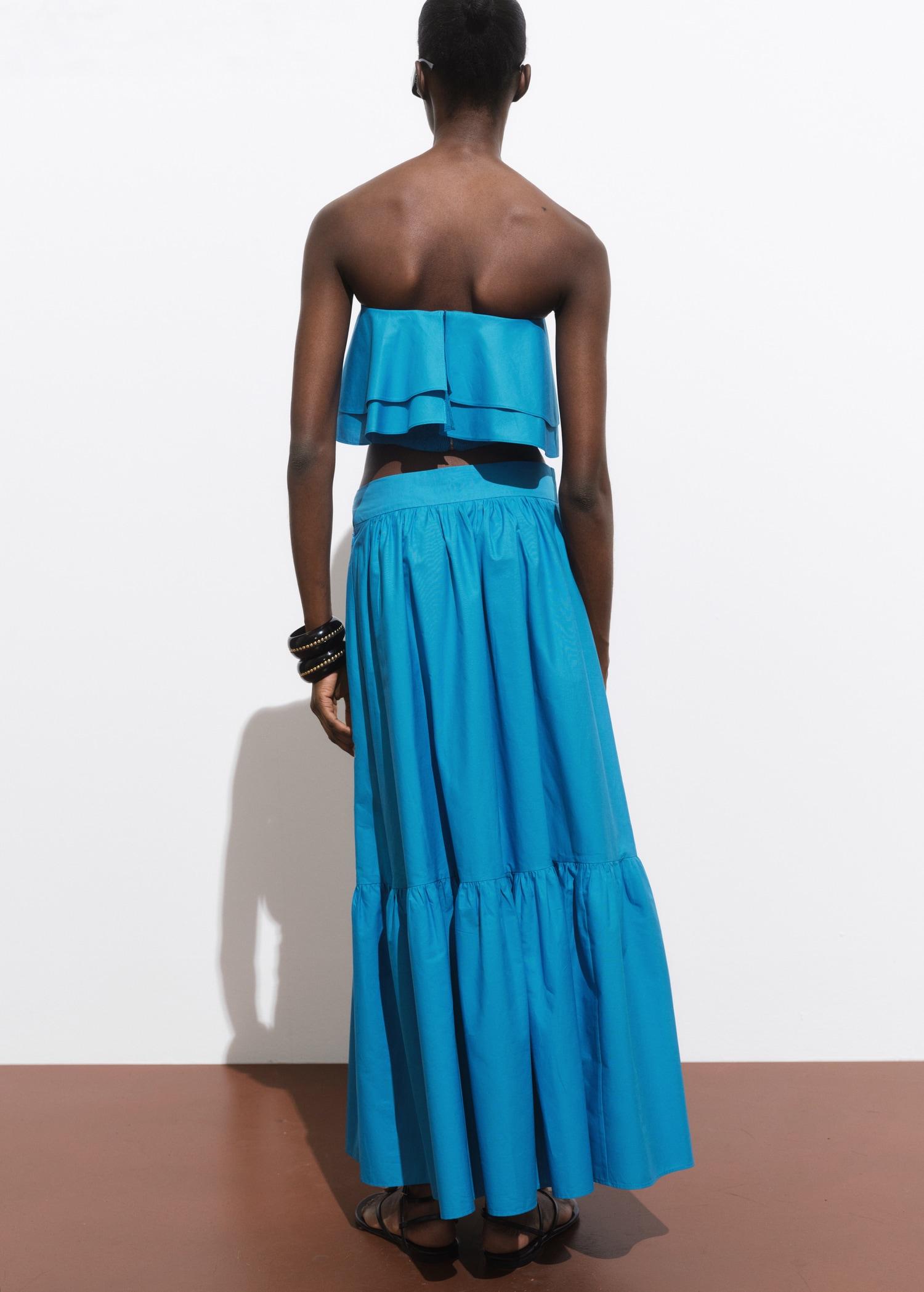 Long cotton A-line skirt - Women | MANGO USA Product Image