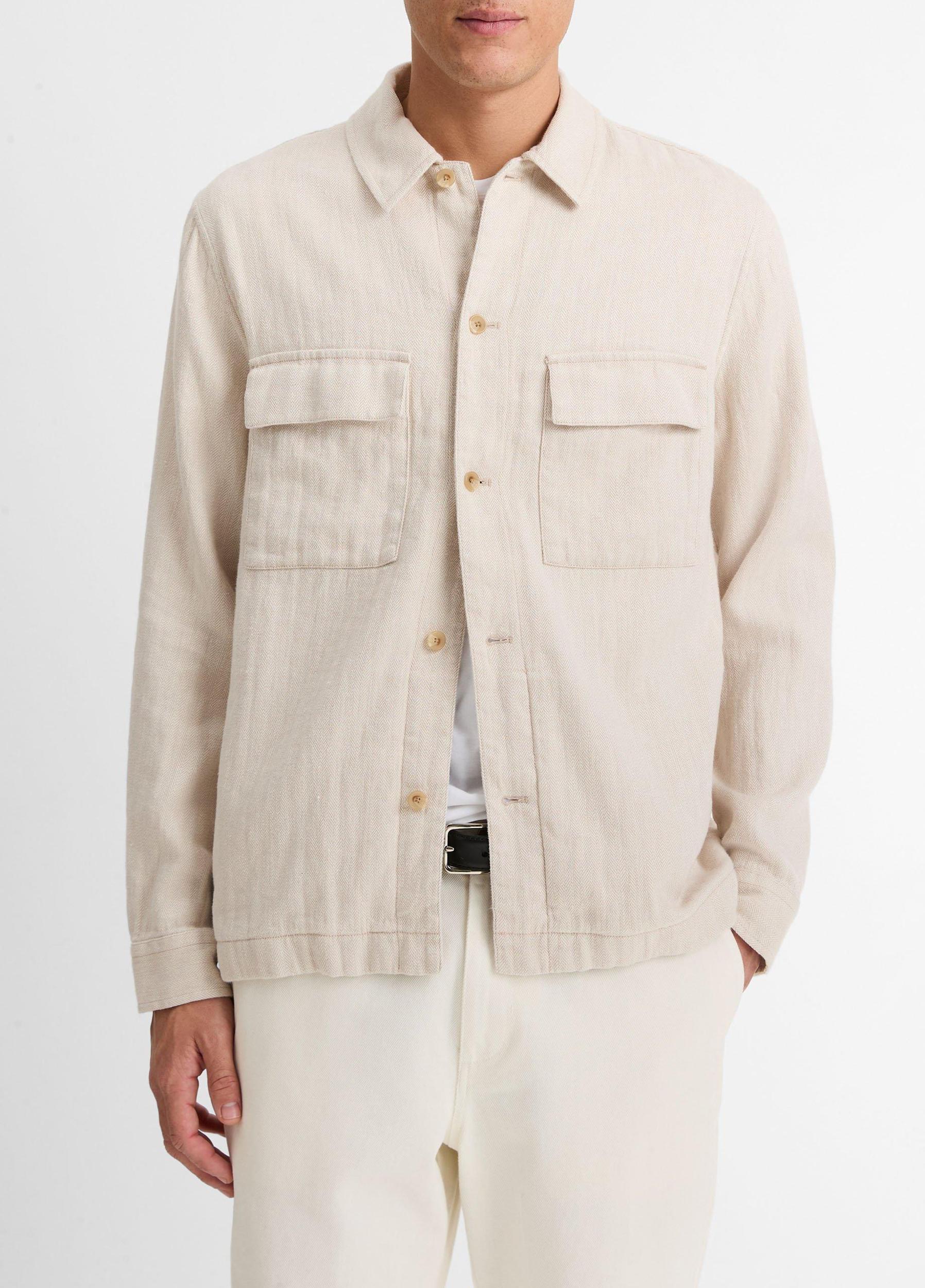 Herringbone Linen-Cotton Shirt Jacket Product Image