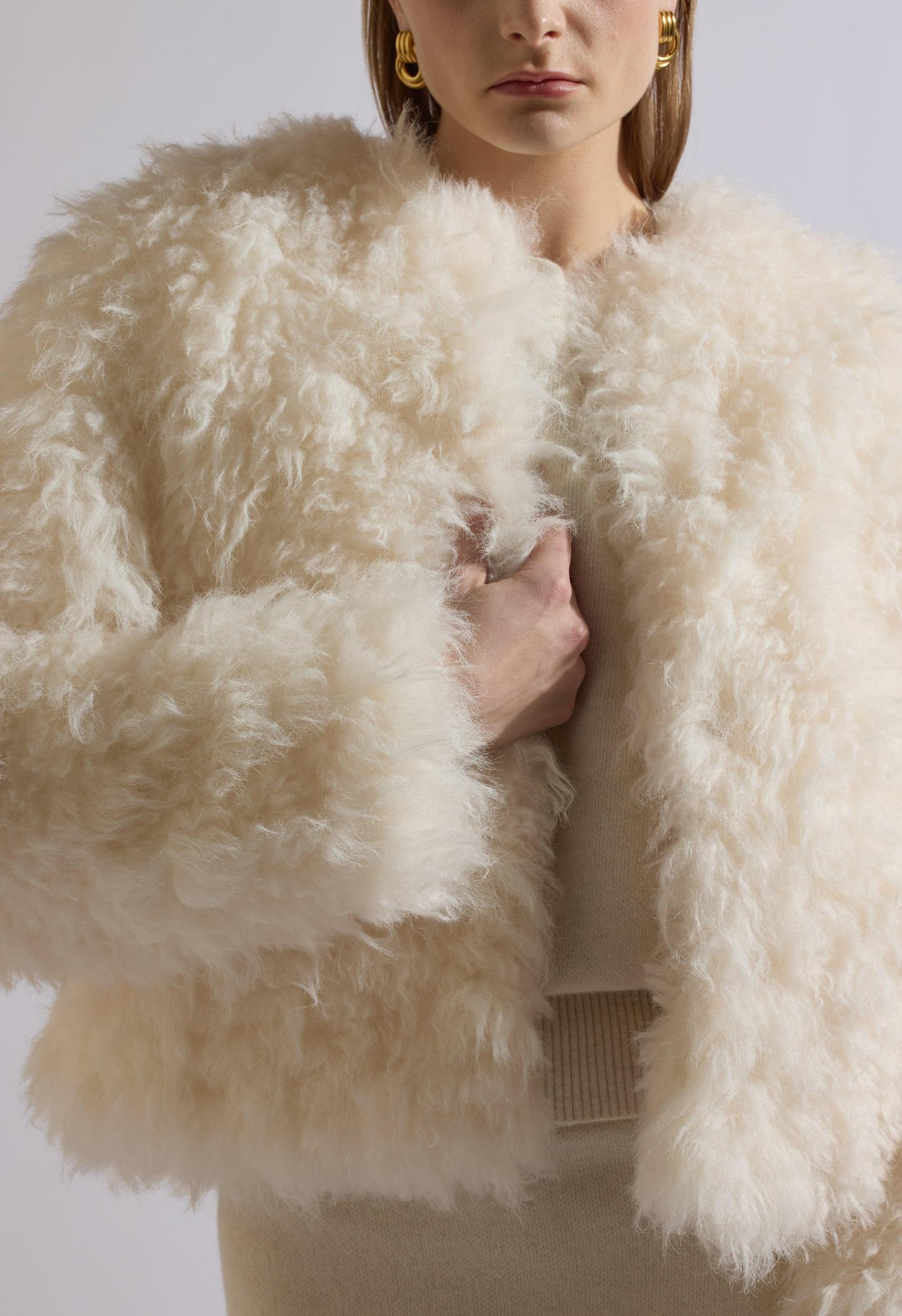 Anastasia Cream Fur Coat Product Image