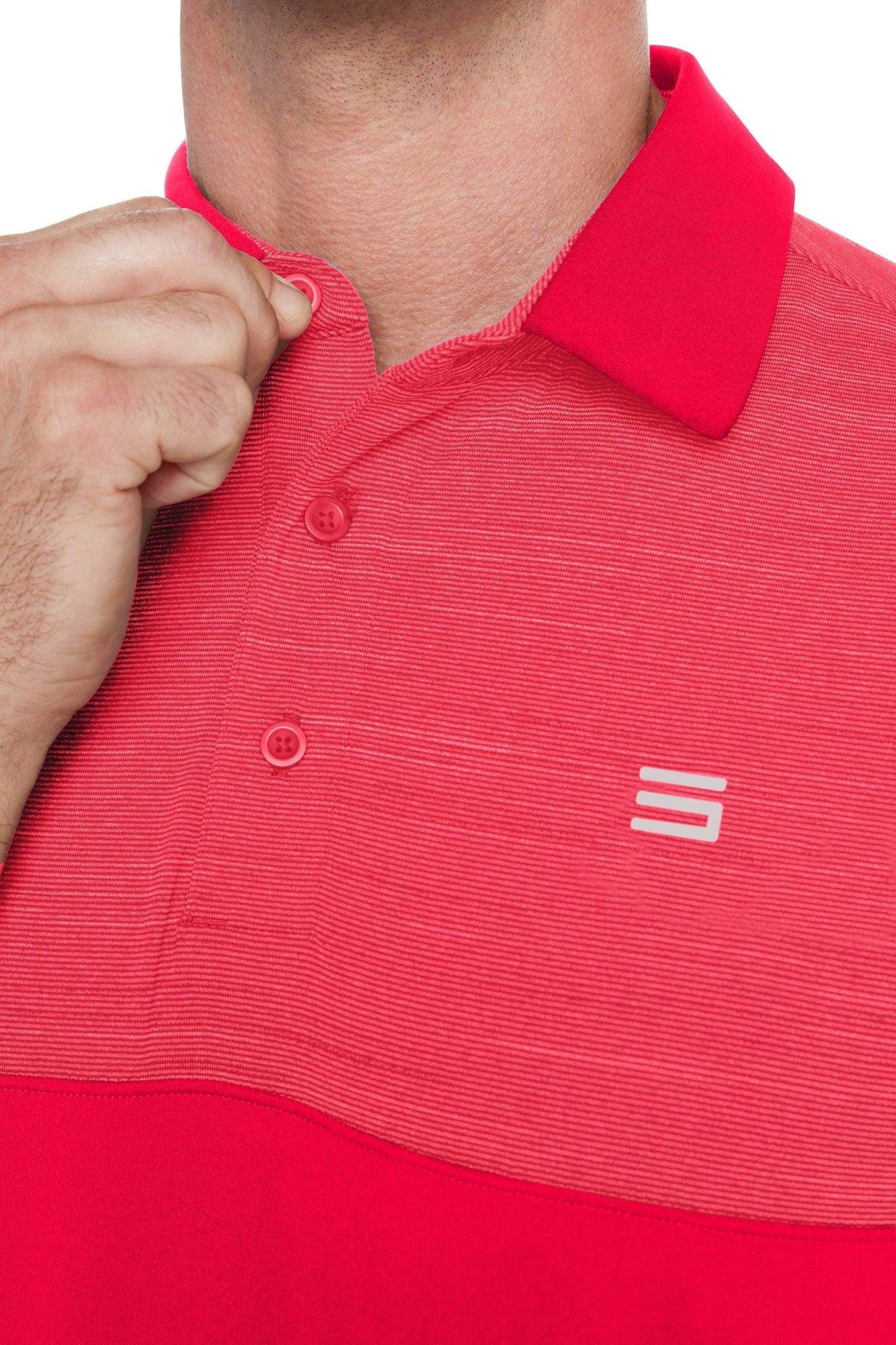 Three Sixty Six Men's Heathered Two-Tone Golf Polo Male Product Image