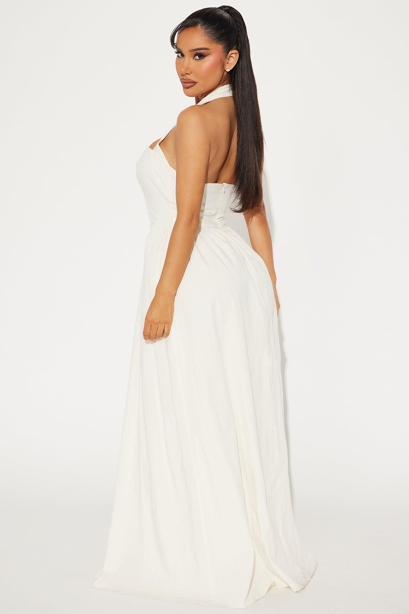 Brenda Halter Maxi Dress - Cream Product Image