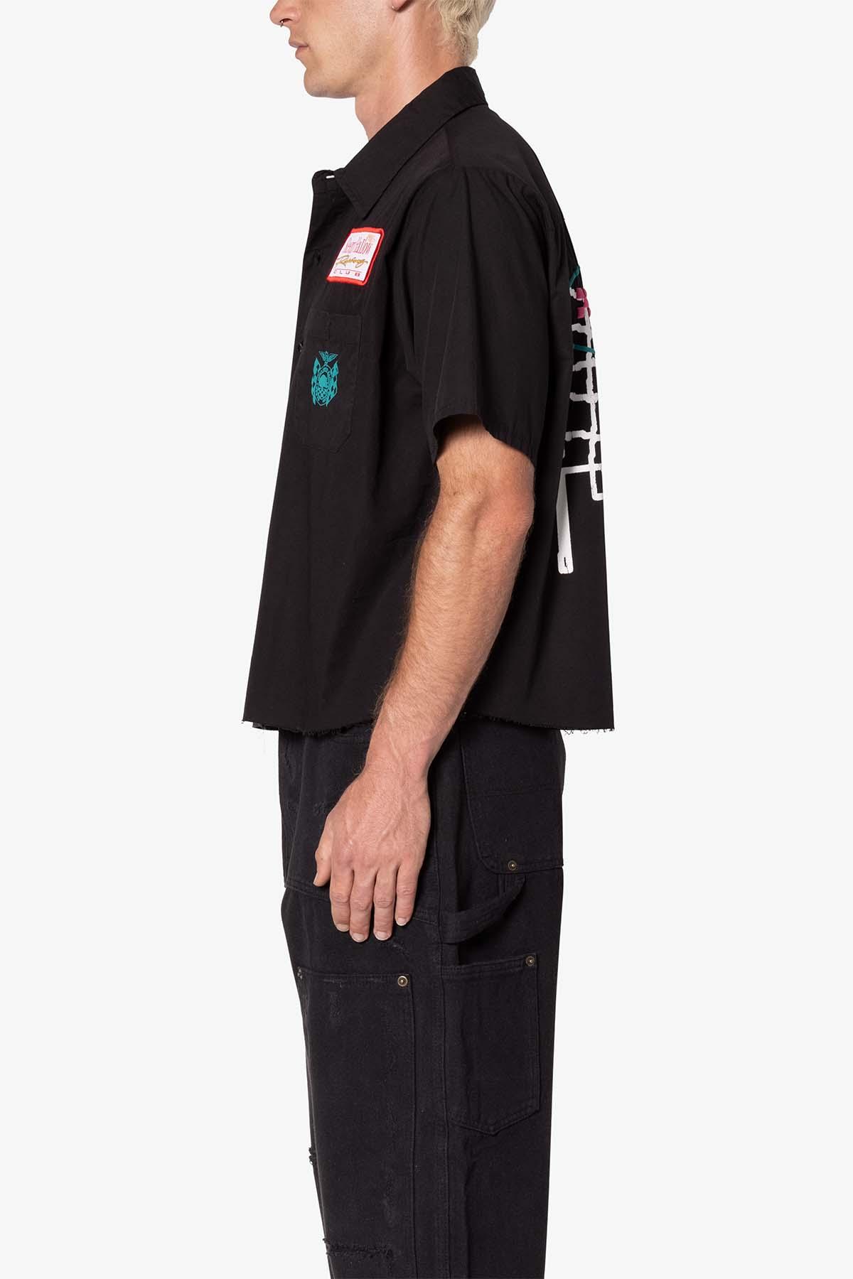 SHRC Checkered Flag Cropped Shirt - Black Product Image