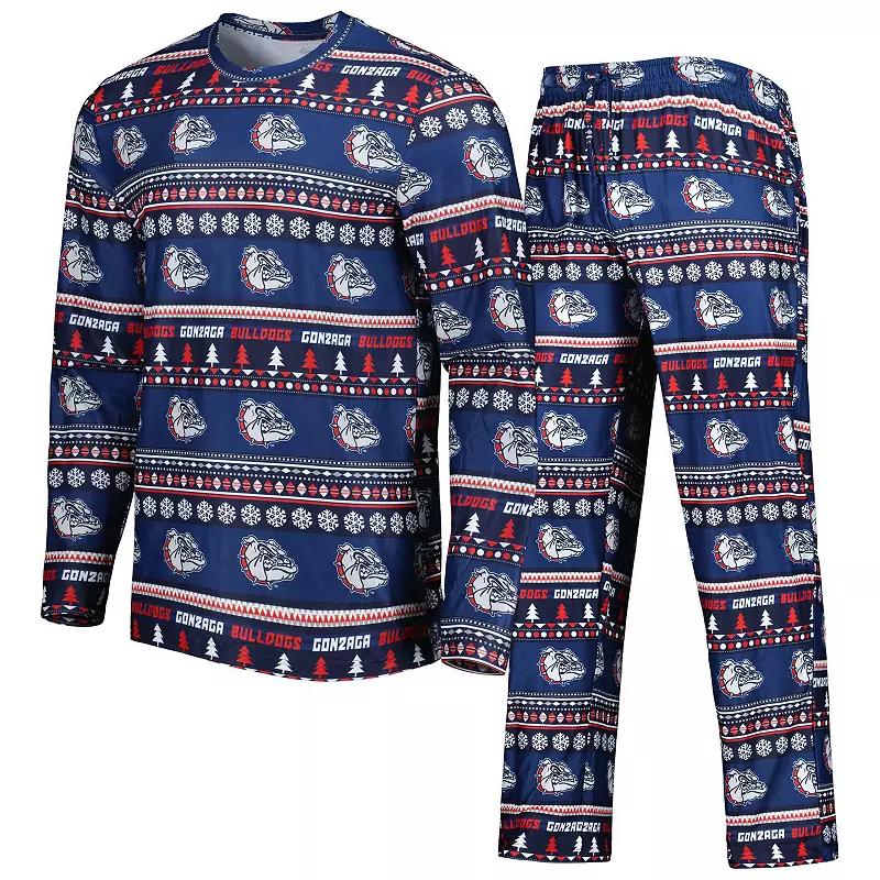 Men's Concepts Sport Navy Gonzaga Bulldogs Swivel Long Sleeve T-Shirt & Pants Sleep Set,  Product Image