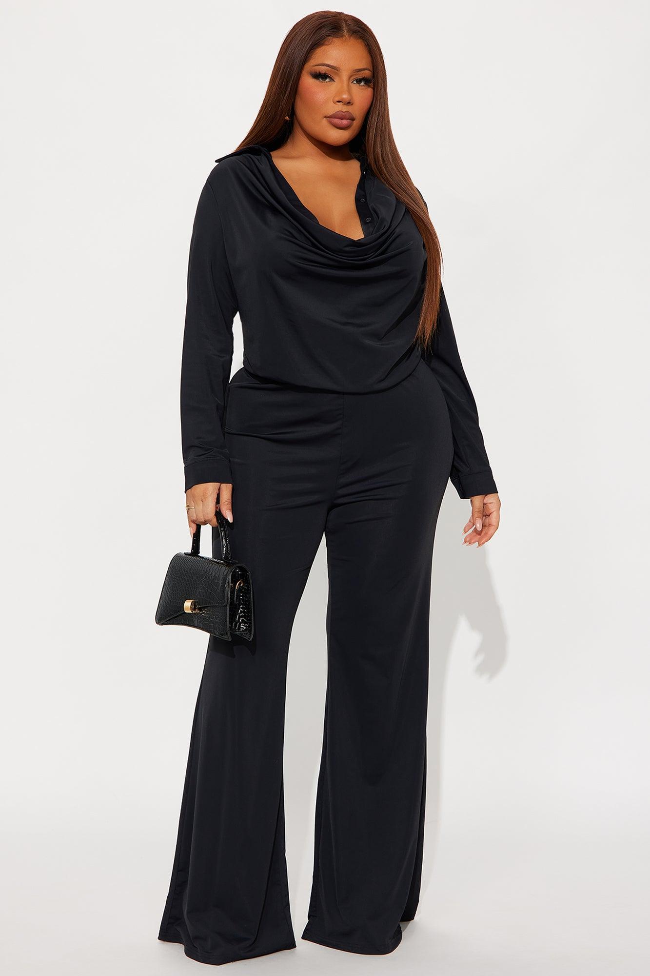 Claire Tricot Flare Jumpsuit - Black Product Image