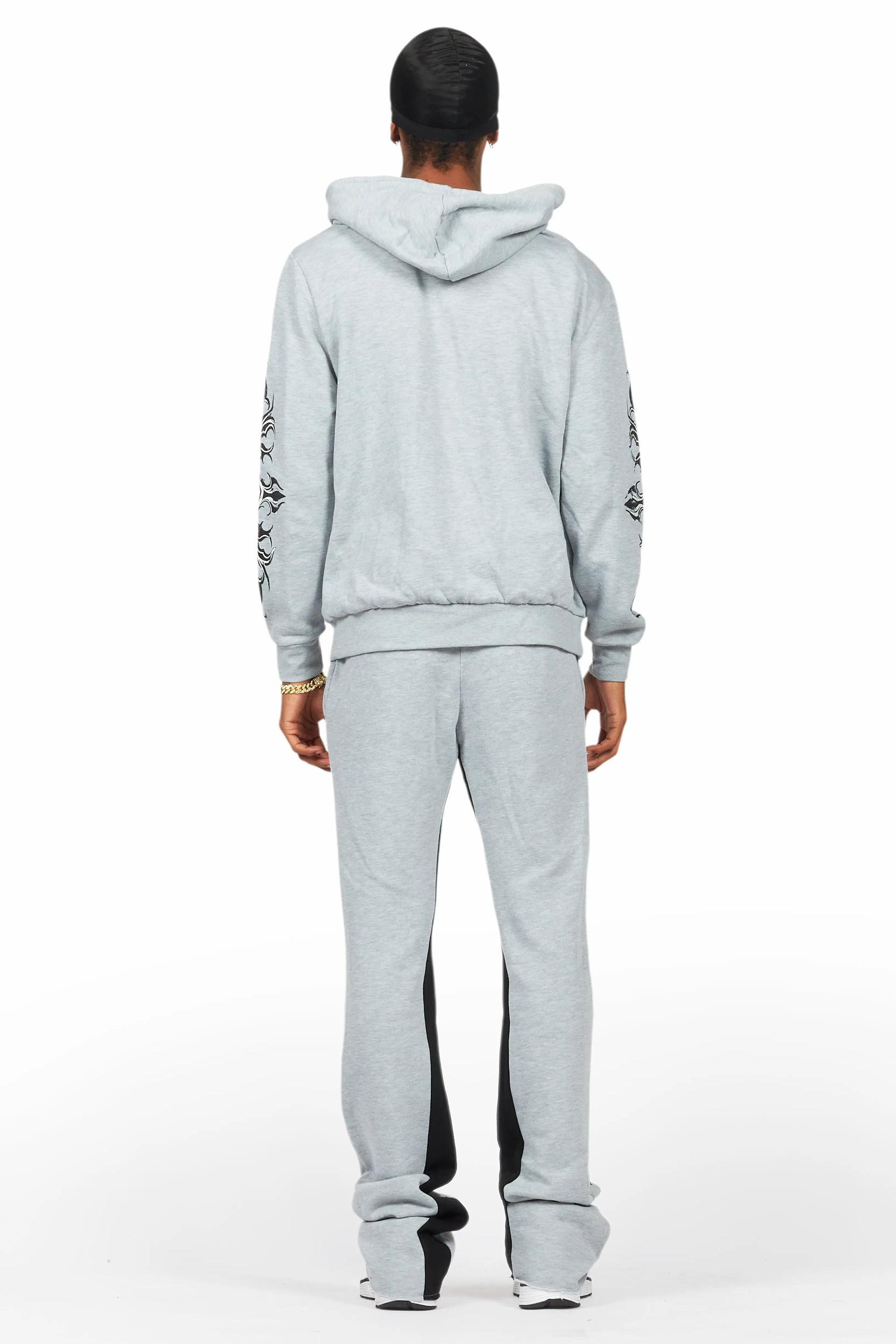 Akio Heather Grey Hoodie/Baggy Track Pant Set Male Product Image
