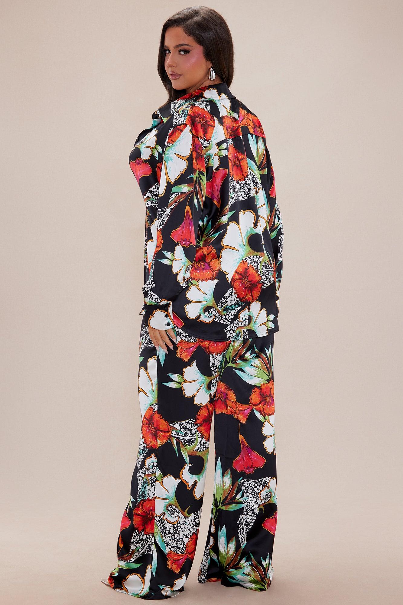 Amiri Satin Pant Set - Black/combo Product Image