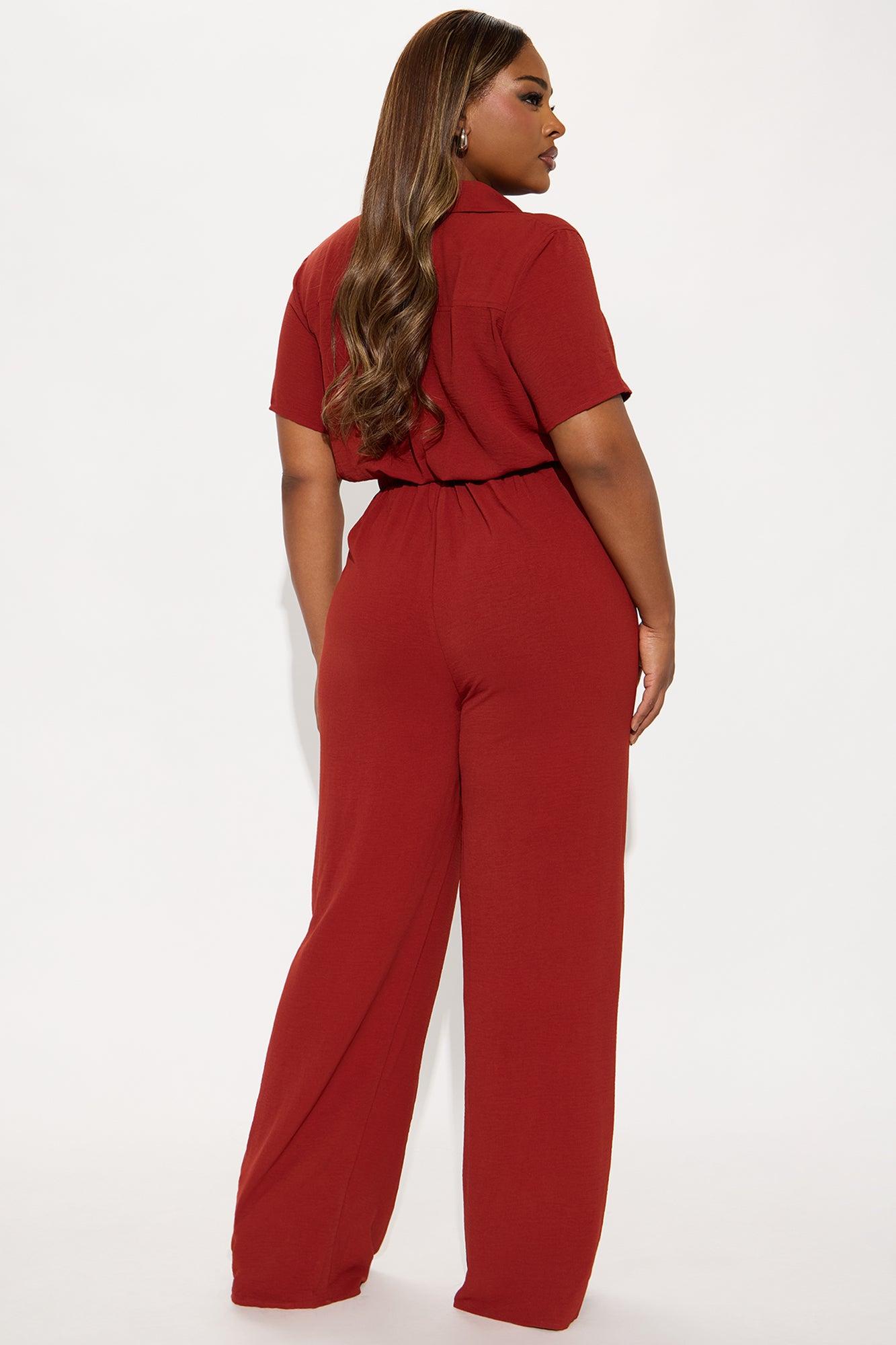 Makenzie Short Sleeve Jumpsuit - Rust Female Product Image