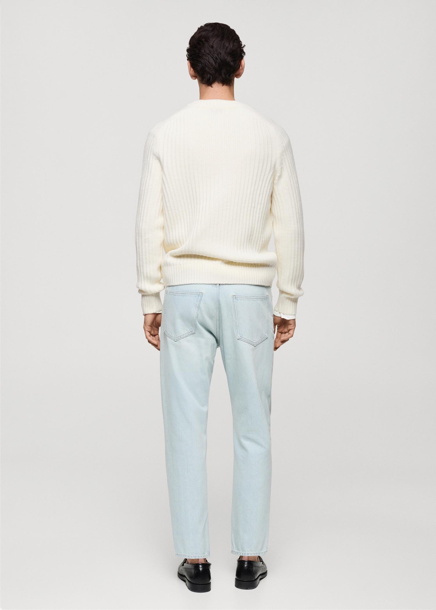 Wool-blend rib-knit sweater - Men | MANGO USA Product Image