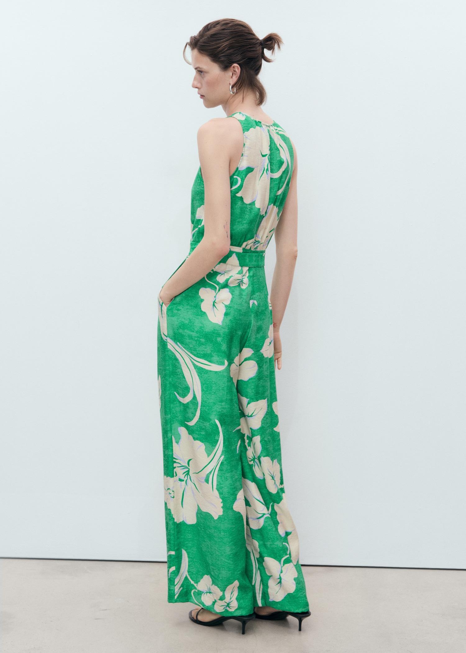 Belt printed jumpsuit - Women | MANGO USA Product Image