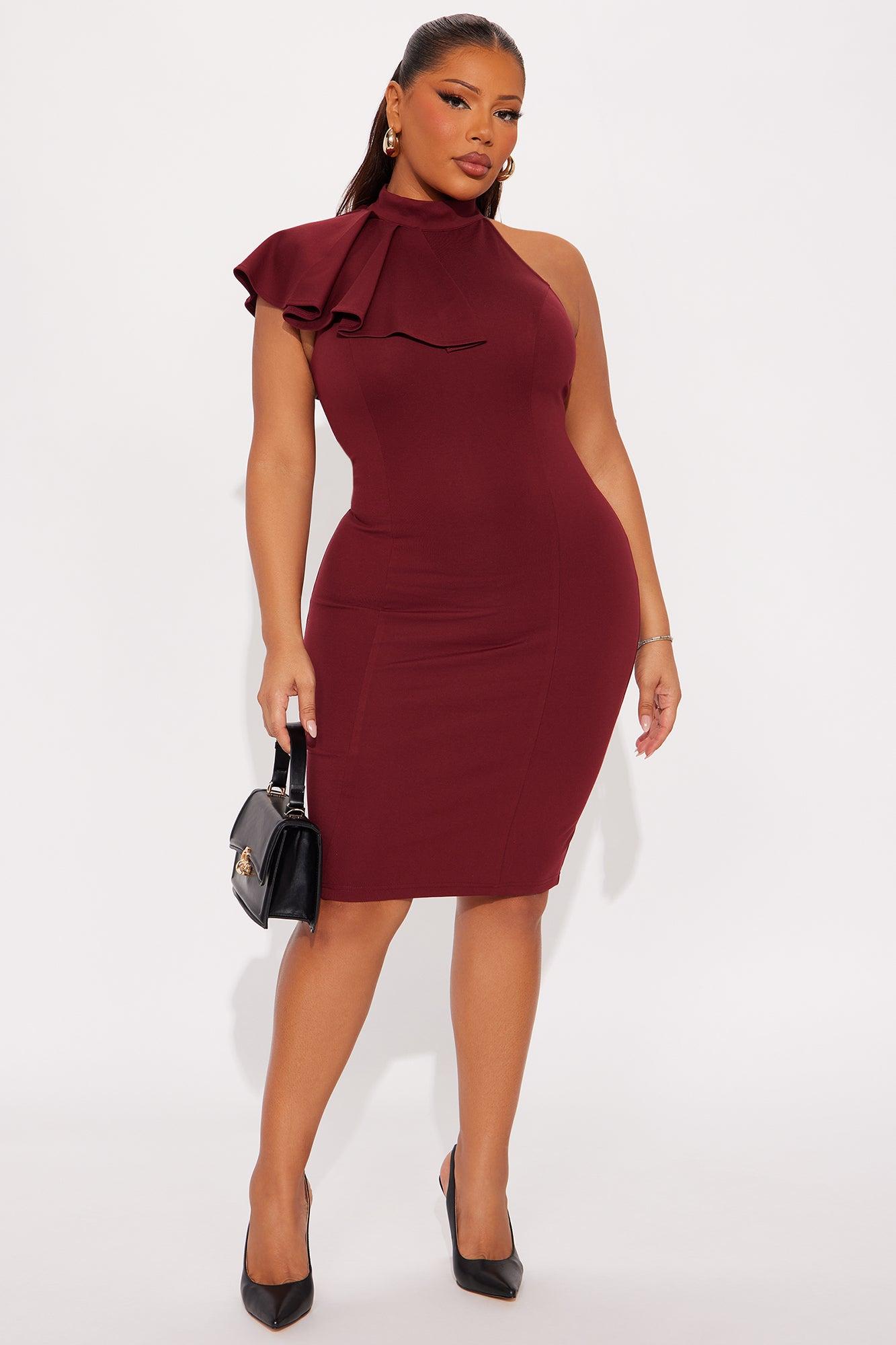 Ruffle Butter Dress - Burgundy Female Product Image