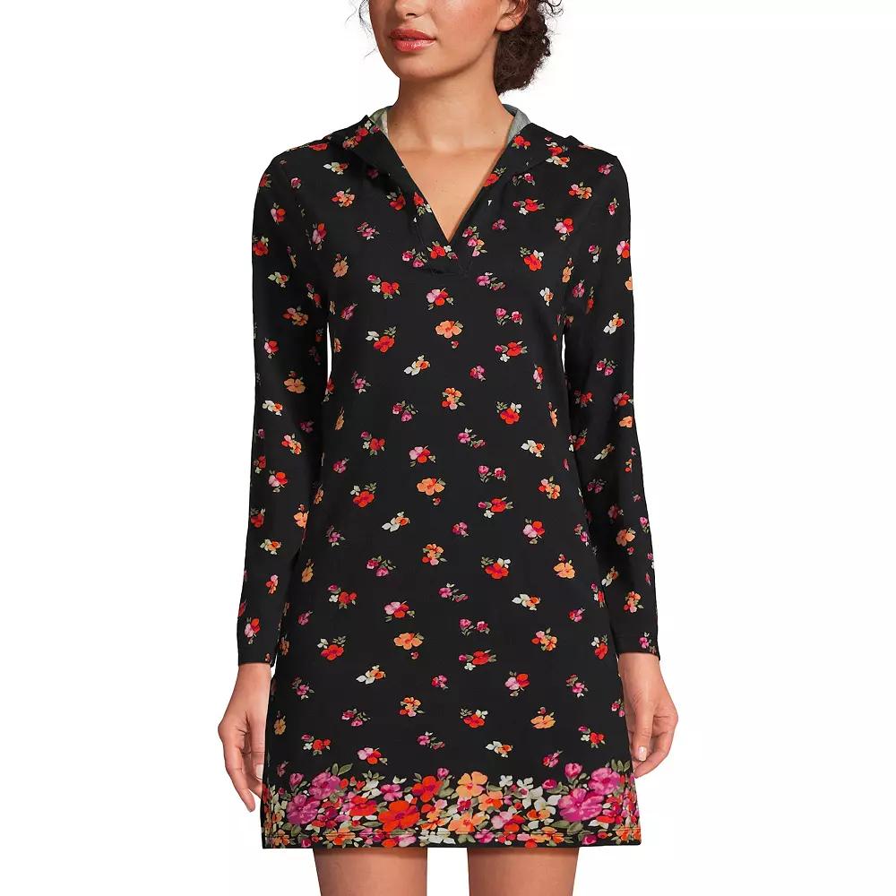 Women's Lands' End Cotton Jersey Hooded Cover-up Dress,  Product Image