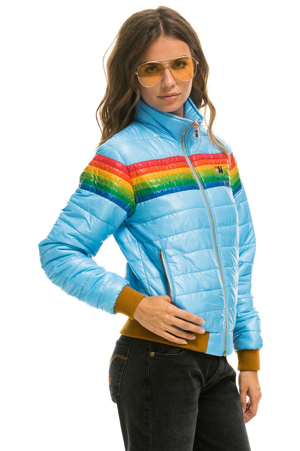 6 STRIPE JACKET -  GLOSSY SKY Female Product Image