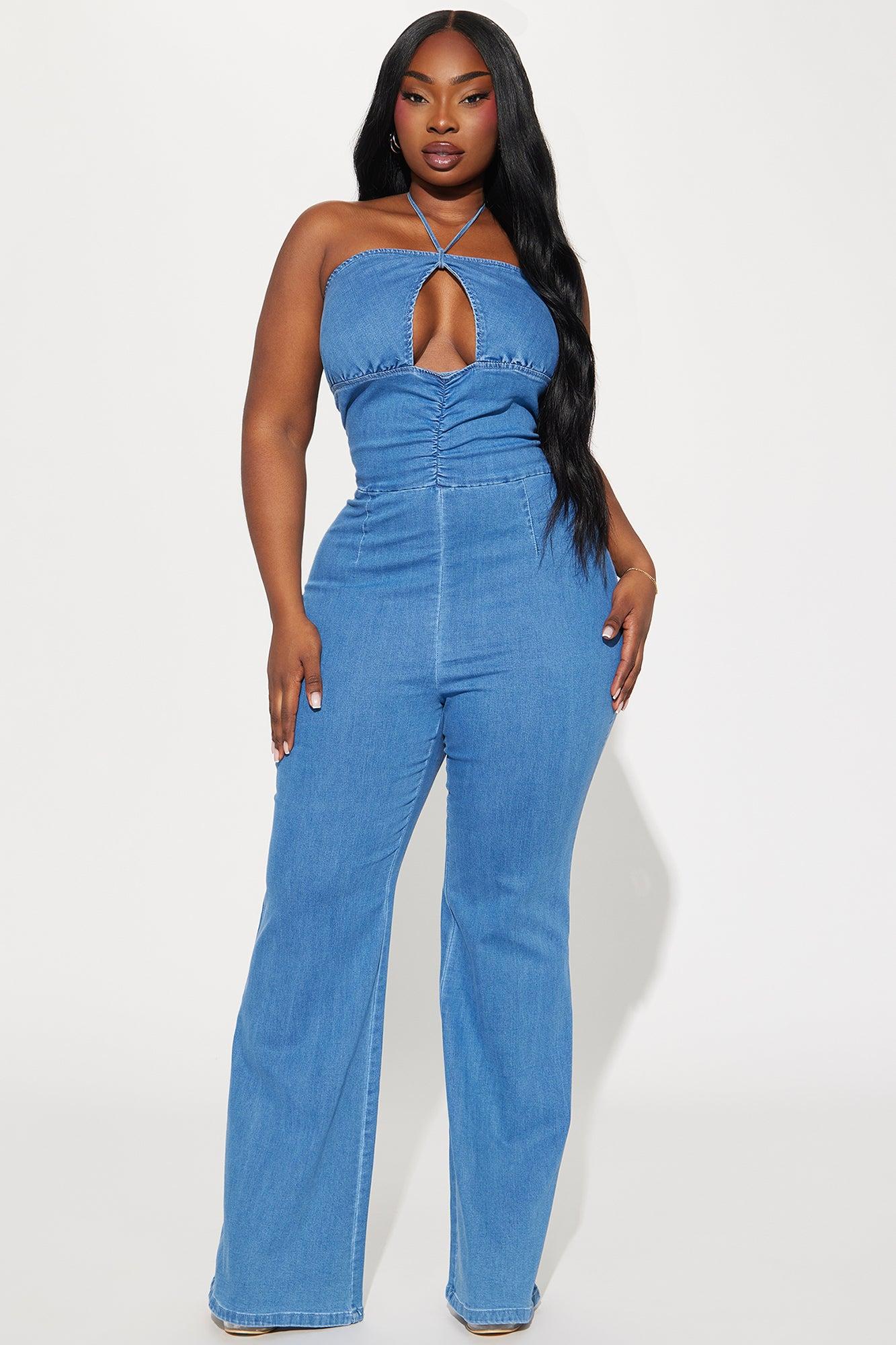 Cut It Out Denim Jumpsuit - Denim Product Image