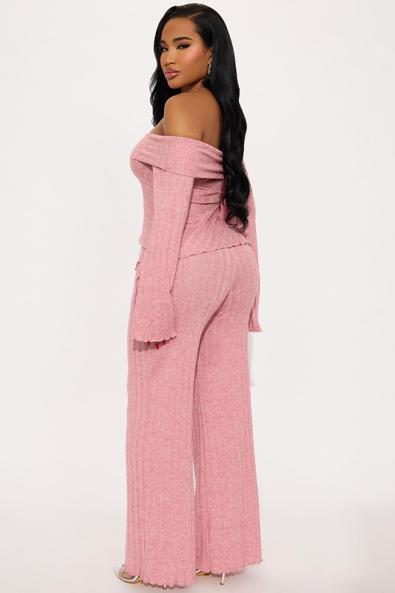 Kaia Off Shoulder Pant Set - Mauve Female Product Image
