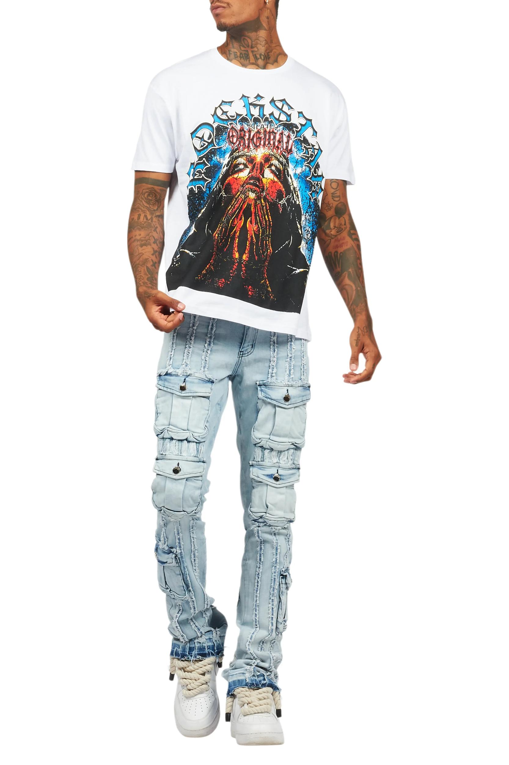 Dallan White Oversized Graphic T-Shirt Male Product Image