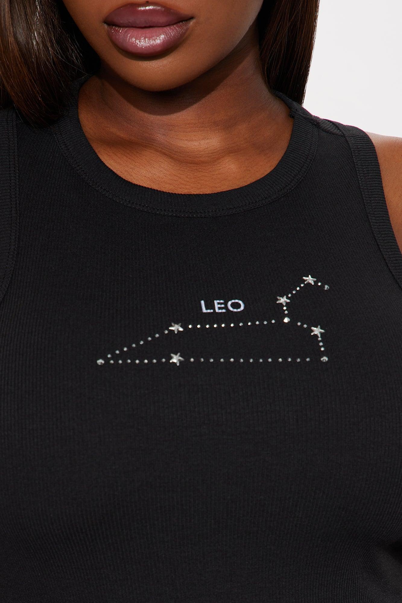 Leo Season Ribbed Tank Top - Black Product Image