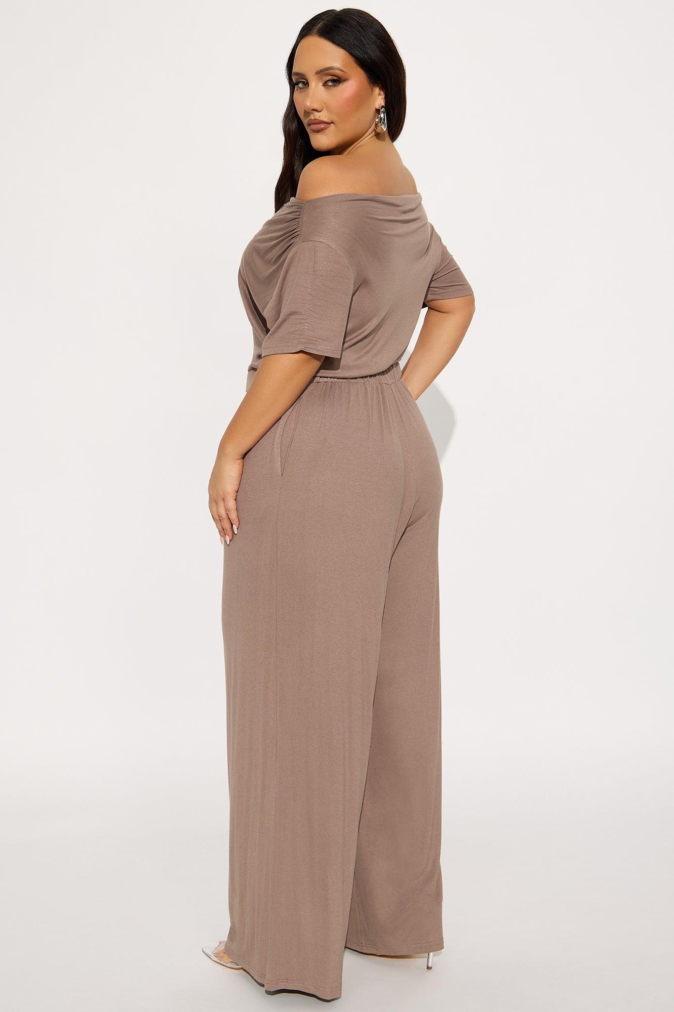 Francesca Rayon Blend Jumpsuit - Taupe Female Product Image