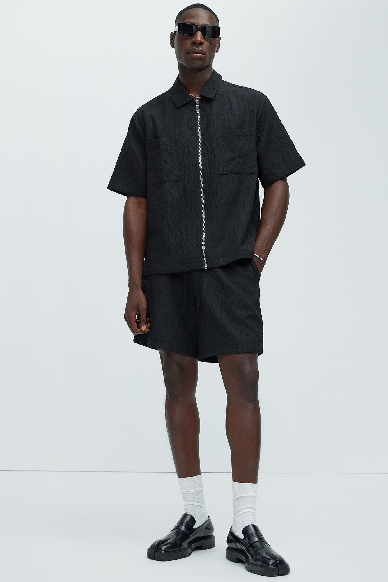 Via Margutta Textured Shorts - Black Product Image