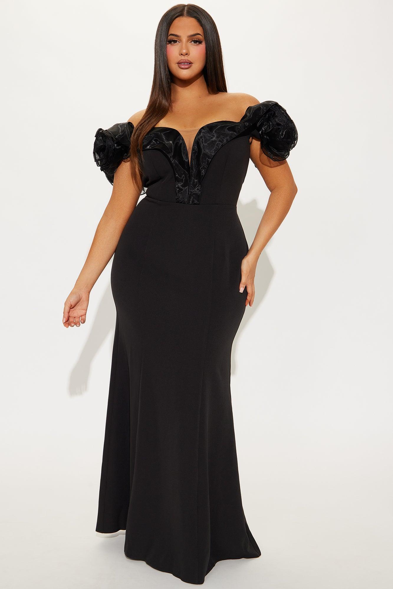 Georgina Off Shoulder Gown - Black Product Image