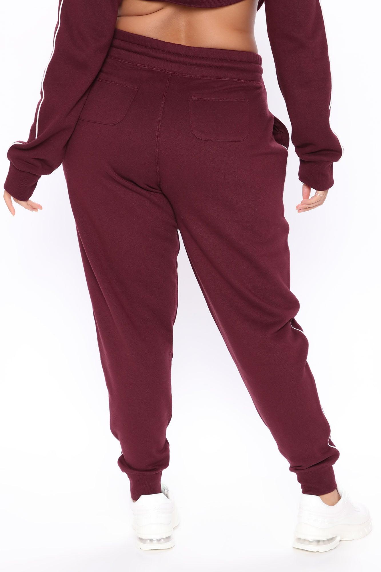 Tennis And Chill Fleece Jogger - Burgundy Product Image
