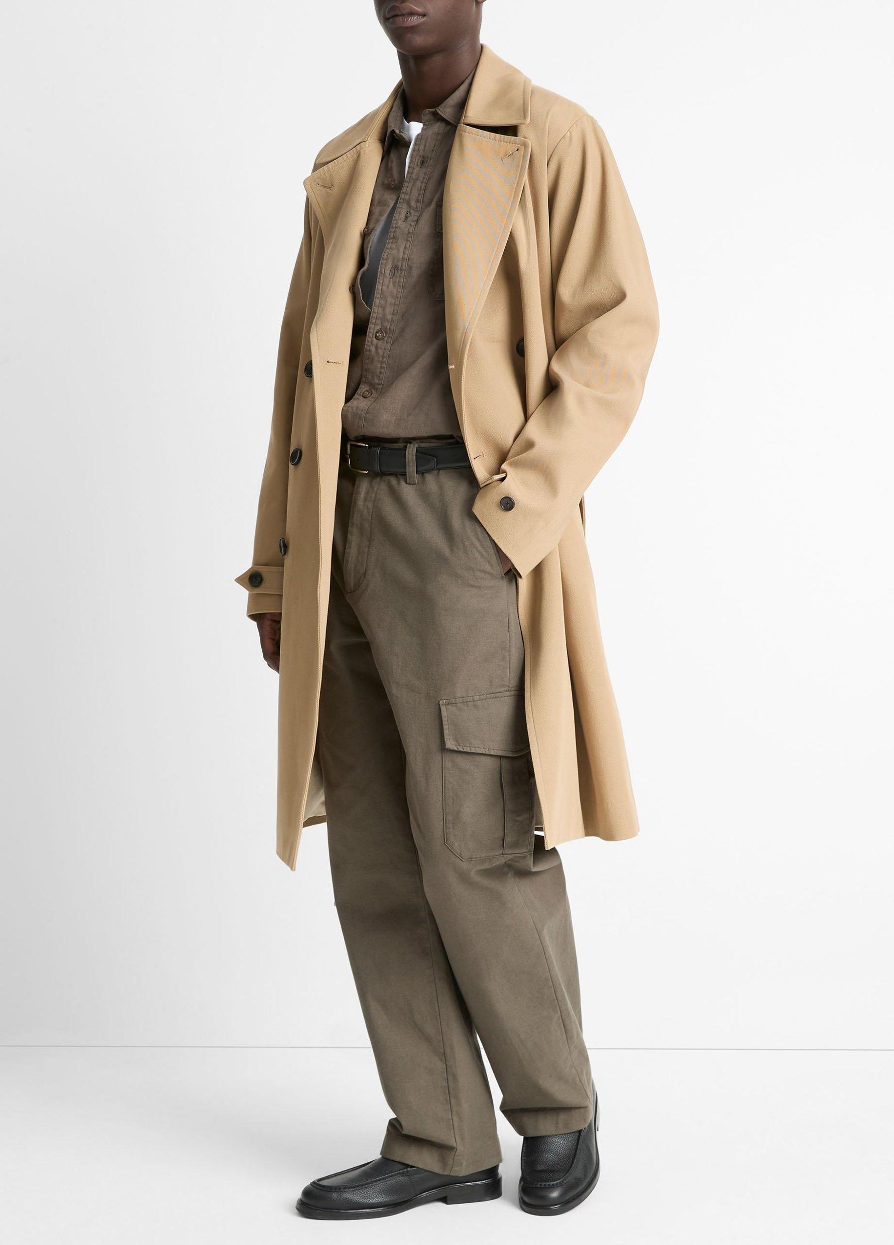 Italian Cotton Double-Breasted Trench Coat Product Image