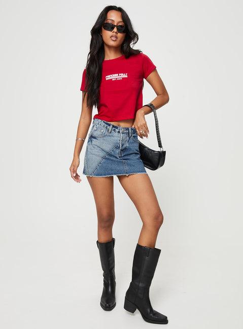 Jellicoe Spliced Denim Skirt Multi Wash Product Image