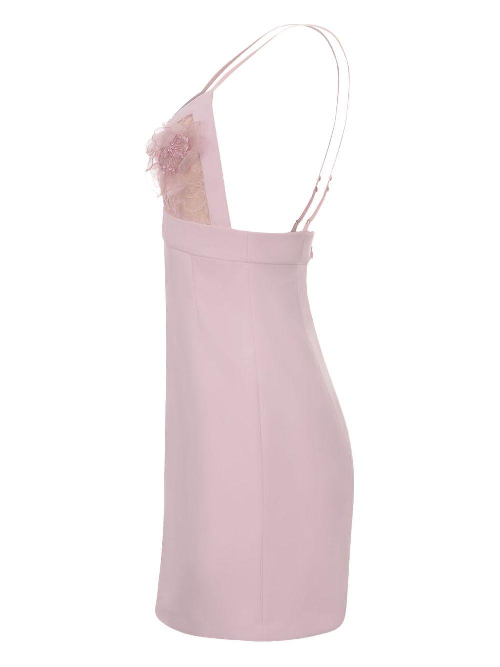 embellished lace-insert mini dress Product Image