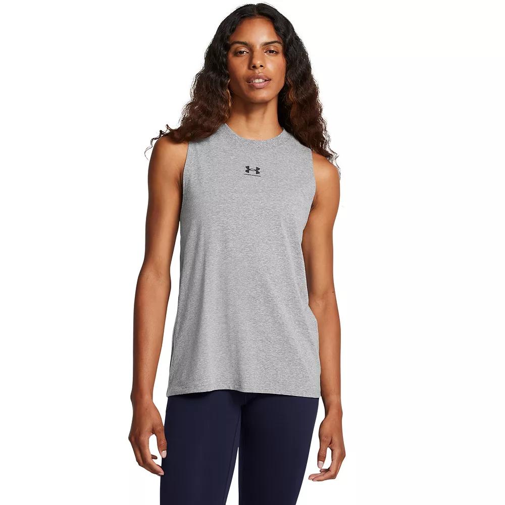 Women's Under Armour Rival Muscle Tank Top, Size: XS, Castlerock Product Image
