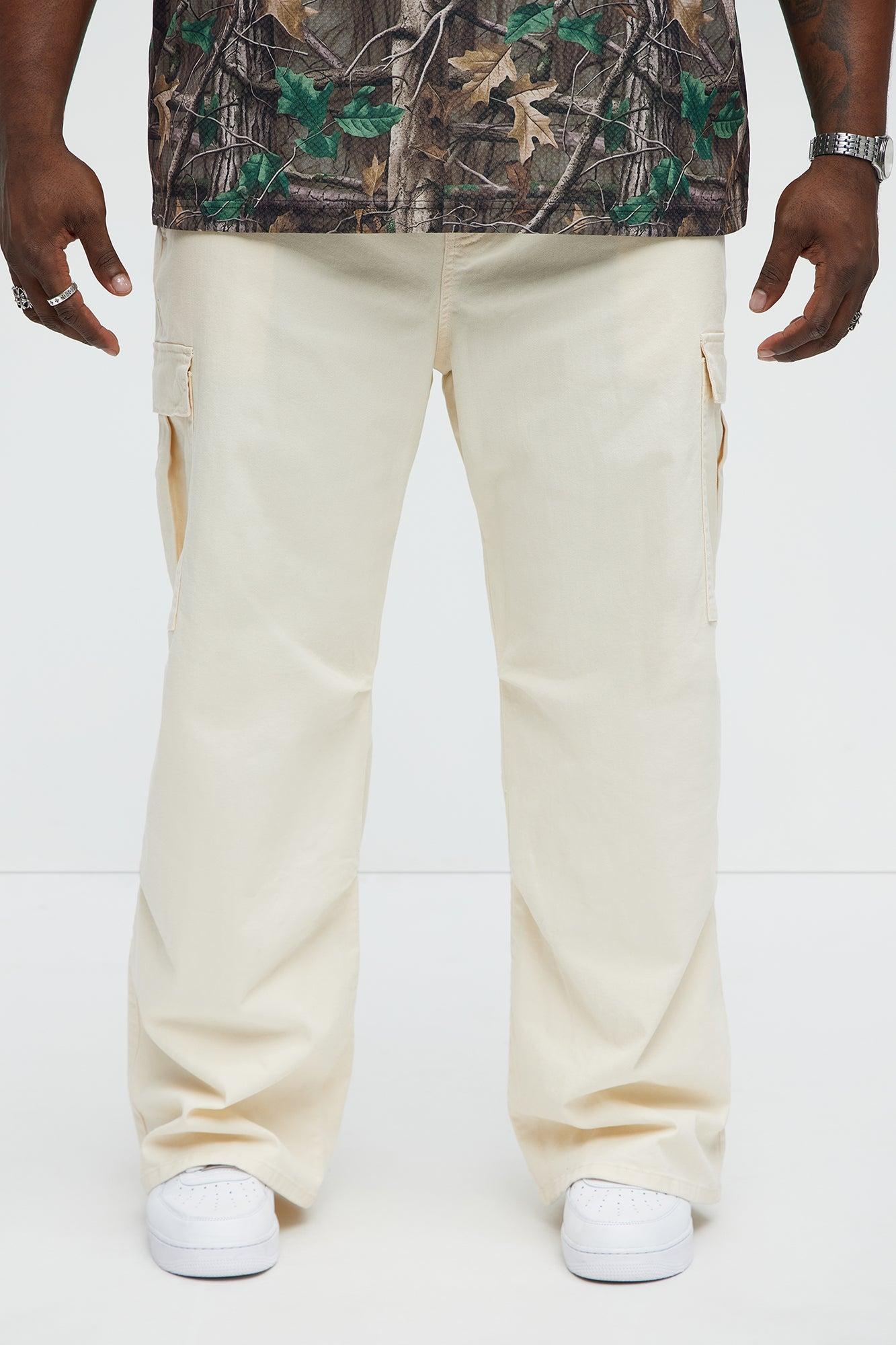 Yes Please Baggy Cargo Pants - Cream Male Product Image