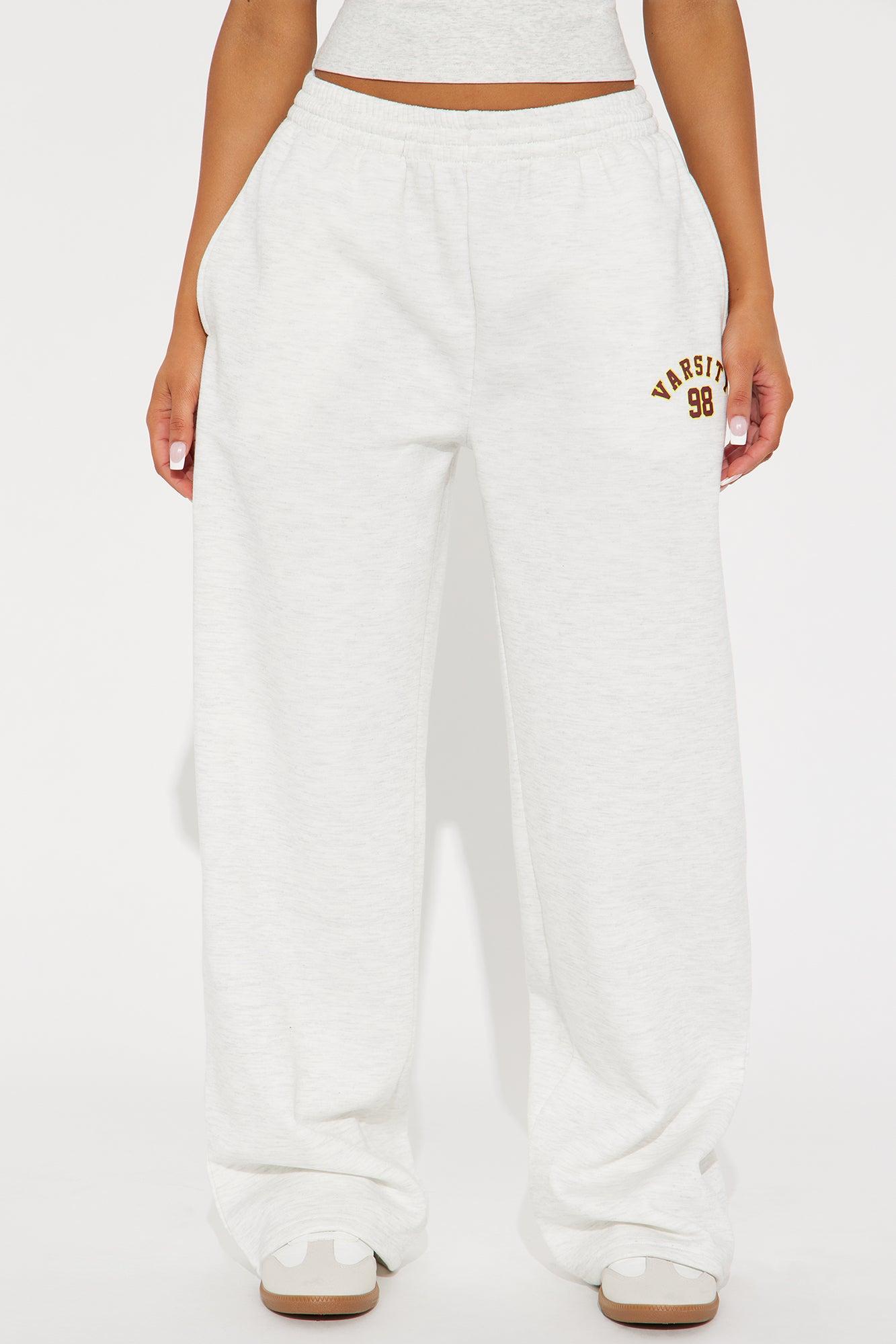 Izabel 98 Varsity Wide Leg Pant - Heather Grey Product Image
