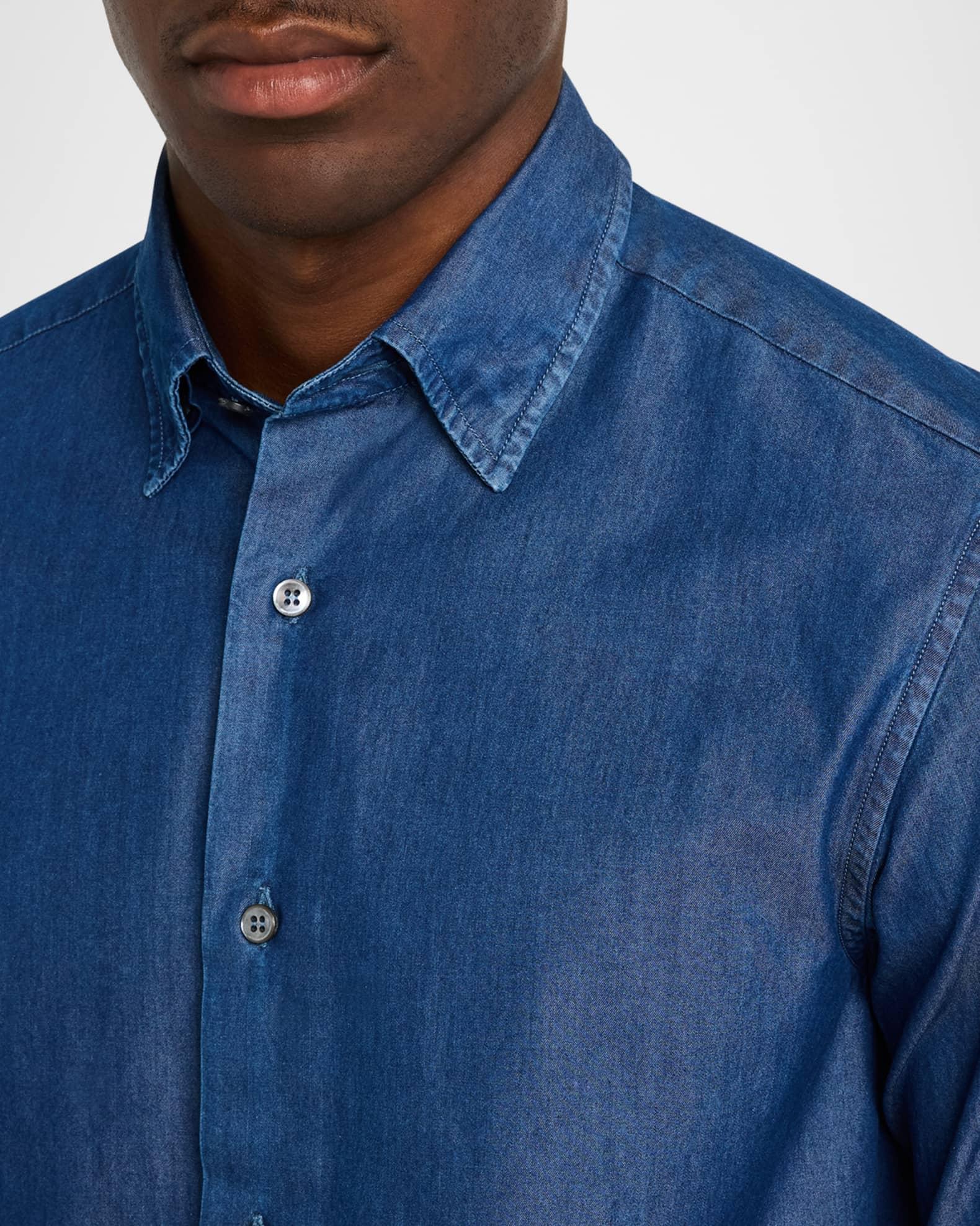 Men's Chambray Button-Down Shirt Product Image