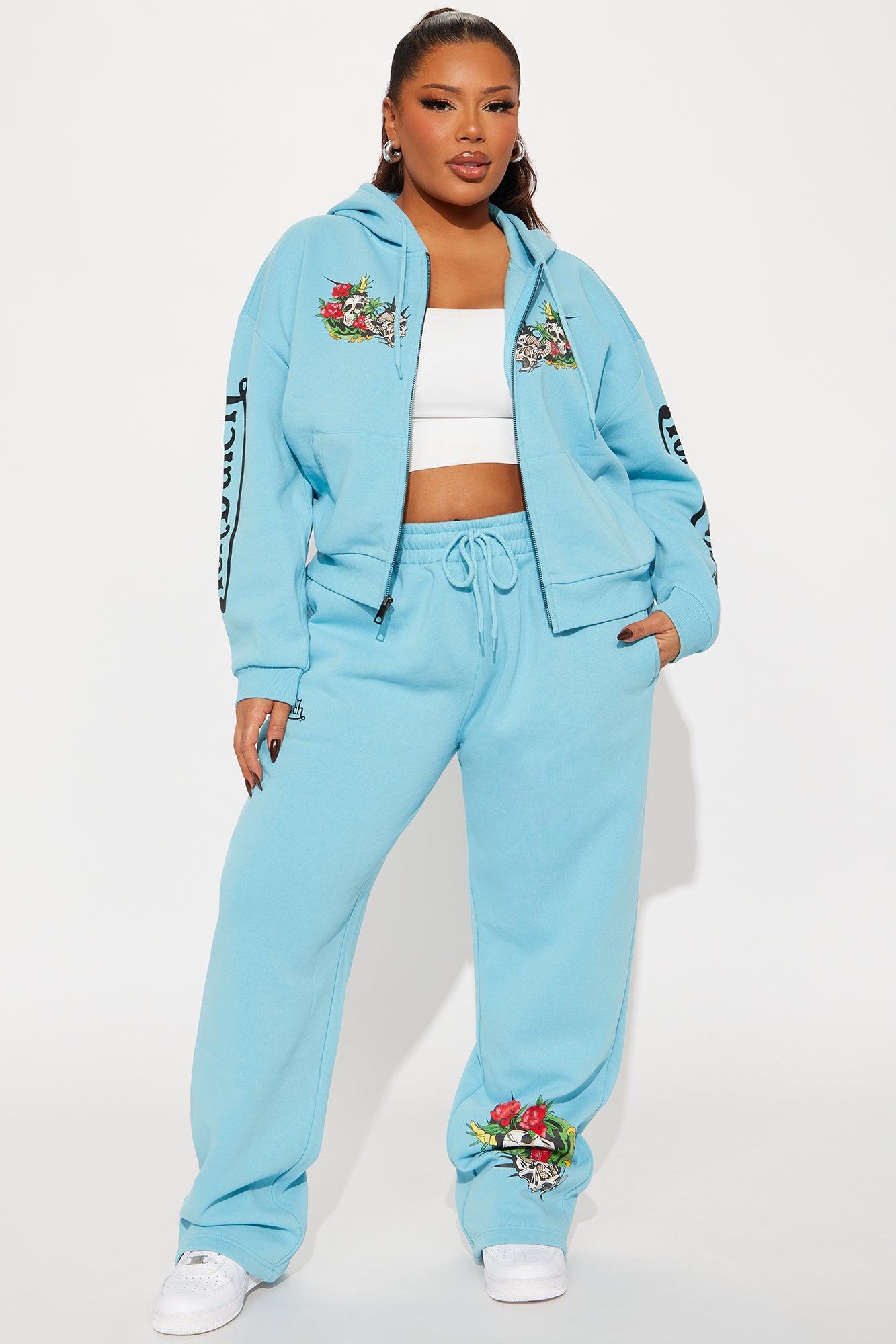 Von Dutch Skull Oasis Wide Leg Pant - Blue/combo Product Image