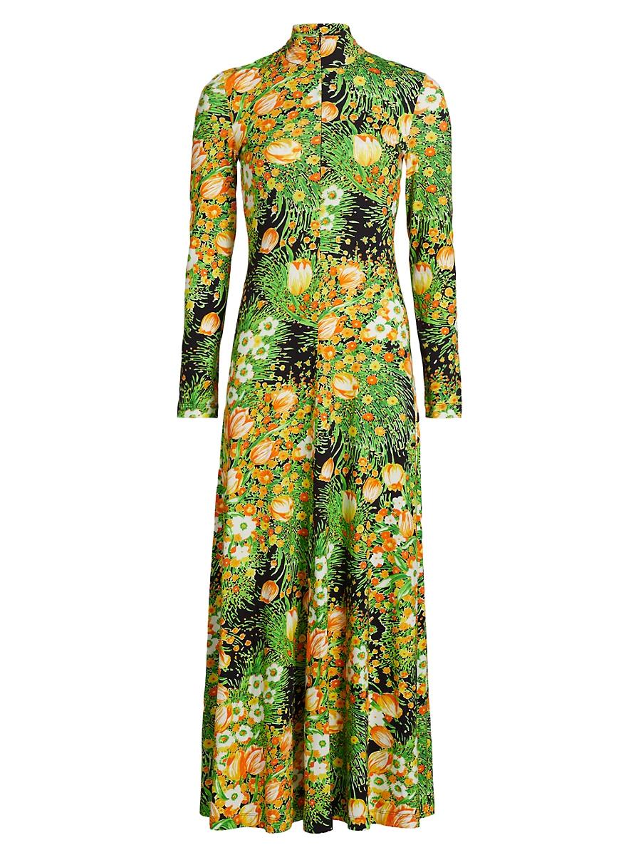 Womens Garden Florals Turtleneck Maxi-Dress Product Image