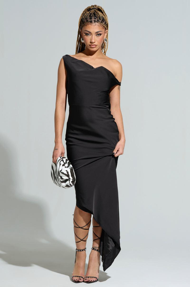 SIMPLY DIVINE SATIN MIDI DRESS Product Image