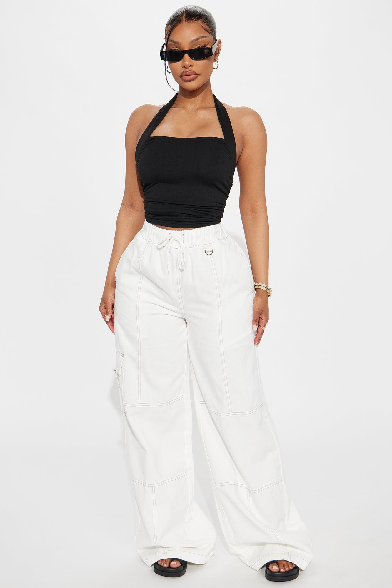 Charli Ruched Halter Top - Black Product Image