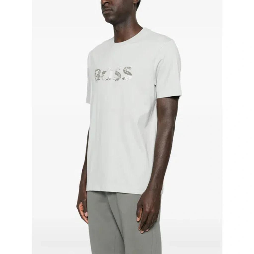 HUGO BOSS Logo-detail T-shirt In Gray Product Image