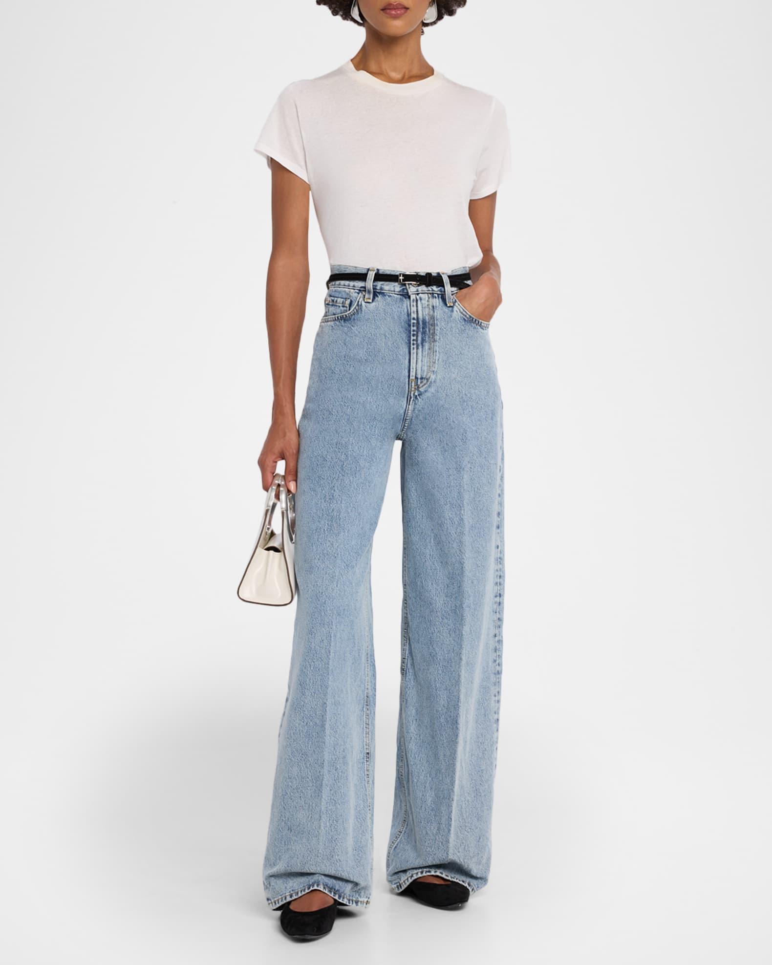 Wide-Leg Denim Pants Product Image