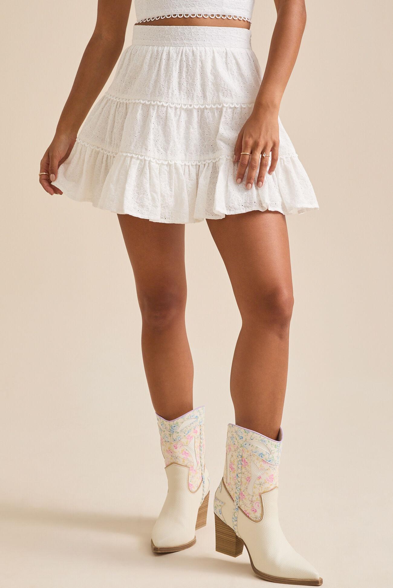 Emma Floral Tiered Mini Skirt Product Image