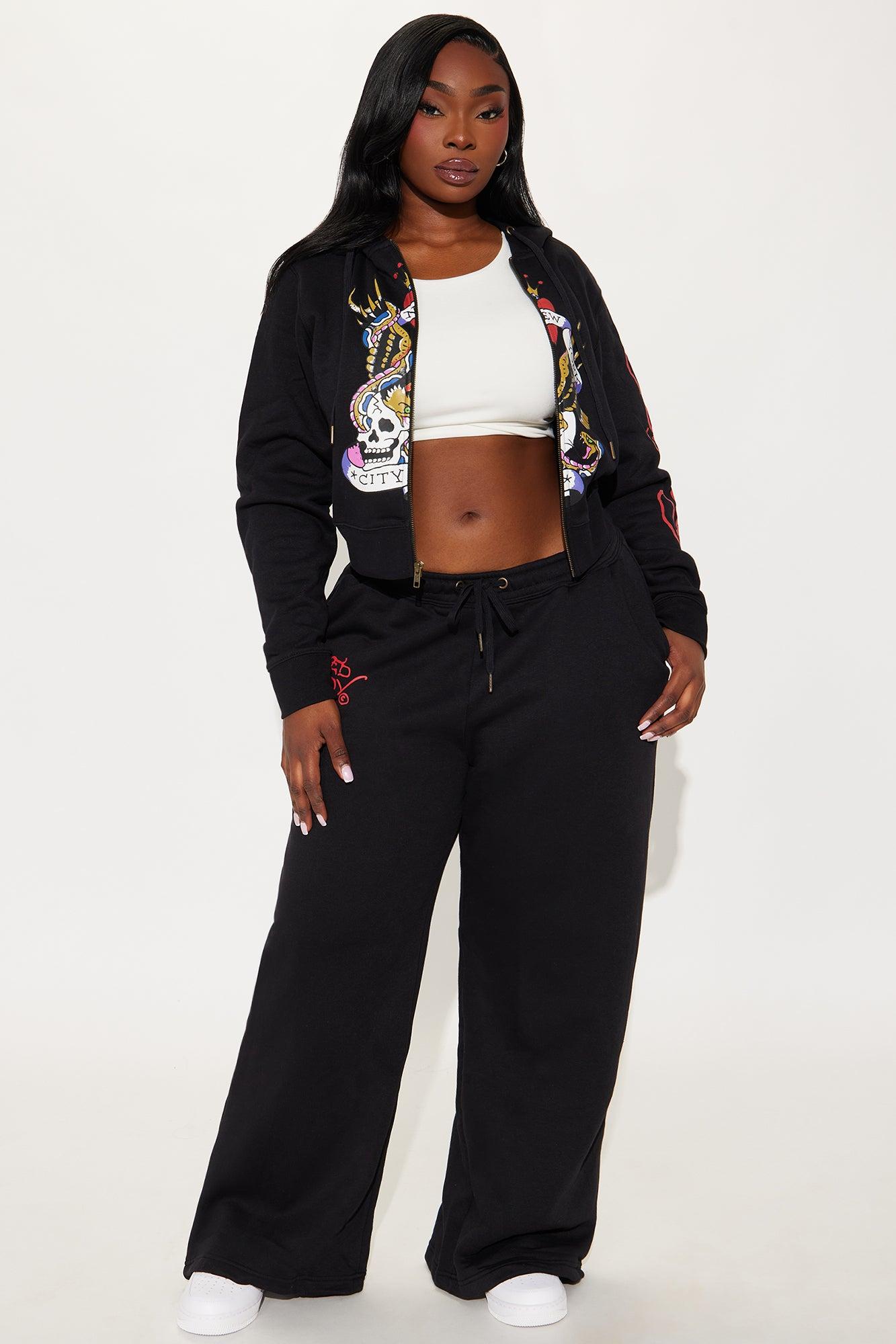 Ed Hardy NYC Zip Front Hoodie - Black Product Image