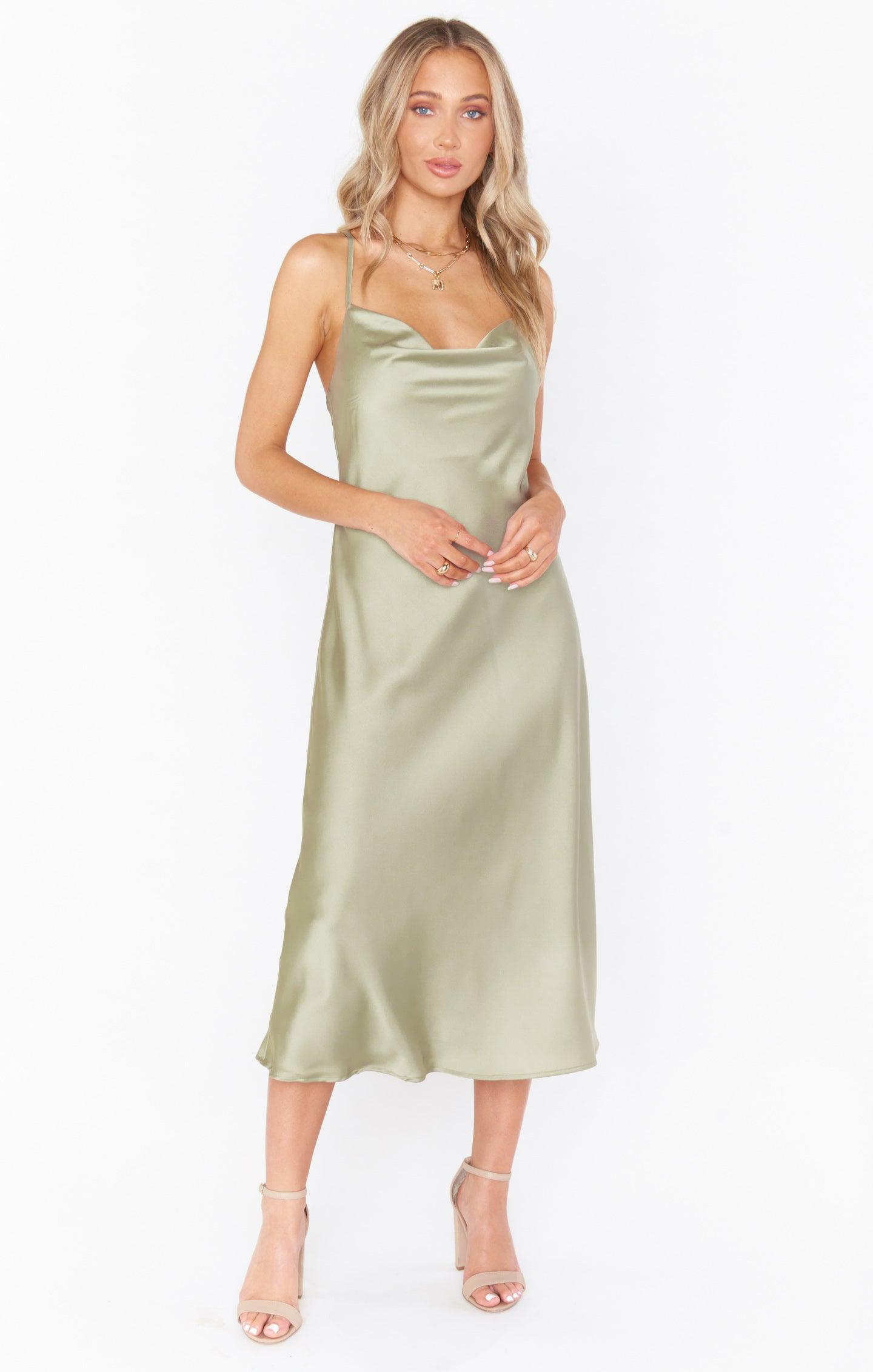 Verona Cowl Dress ~ Ivory Luxe Satin Product Image