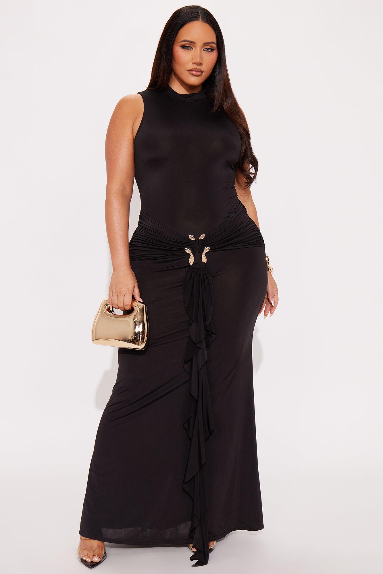 In The Moment Sleeveless Maxi Dress - Black Product Image