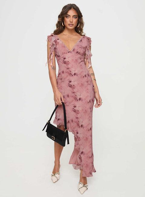 Vestige Midi Dress Pink Product Image
