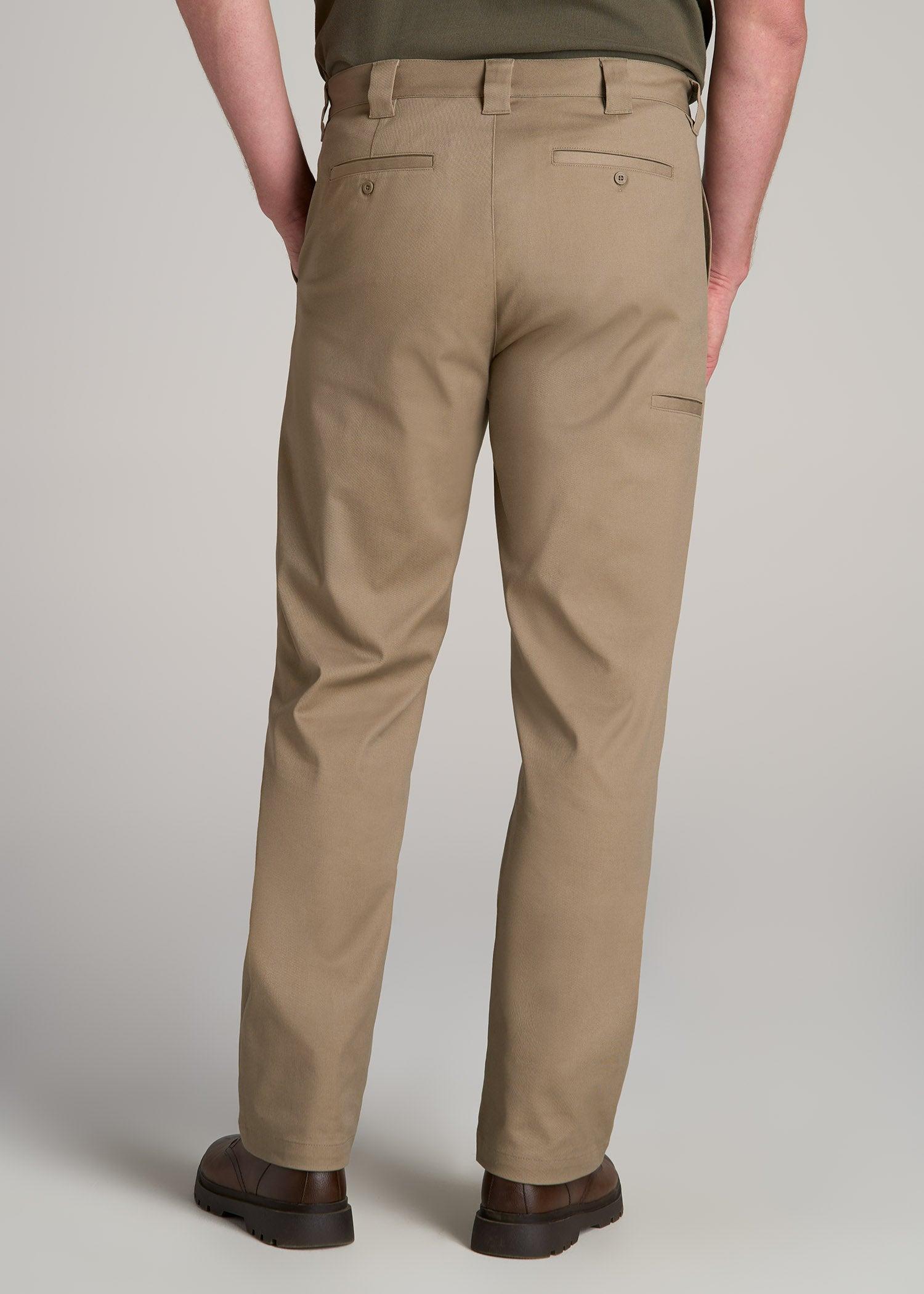 LJ&S Stretch Twill STRAIGHT-LEG Work Pants for Tall Men in Dusty Khaki Male Product Image