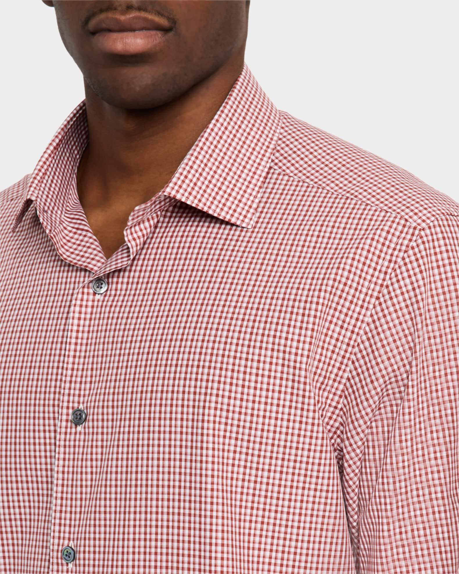 Men's Cotton Check Casual Button-Down Shirt Product Image