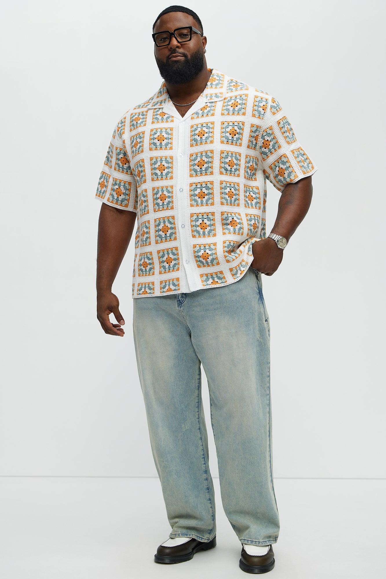 Nolan Textured Shirt - White/combo Male Product Image